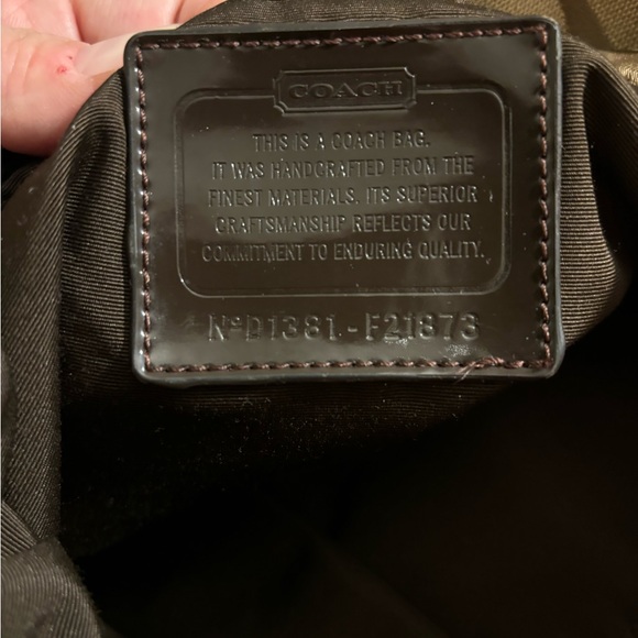 Coach Signature Jacquard fabric with Stripe Brown Front Logo Hobo purse. - Picture 13 of 15